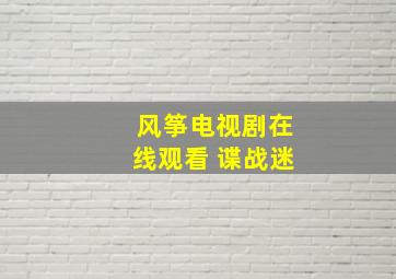 风筝电视剧在线观看 谍战迷